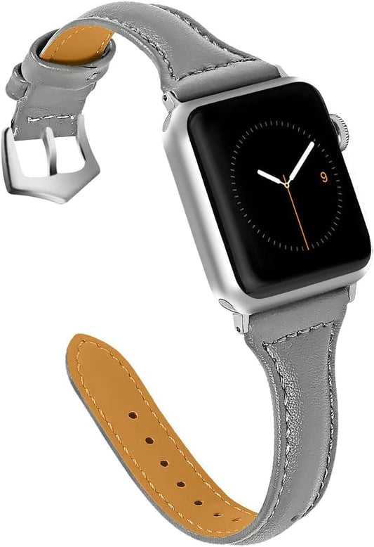 Leather Bands Compatible Apple Watch Bands for Women 38Mm 40Mm 41Mm 42Mm 44Mm 45Mm 46Mm 49Mm, Top Grain Leather Band Replacement Strap for Iwatch Ultra SE SE2 Series 11 10 9 8 7 6 5 4 3 2 1