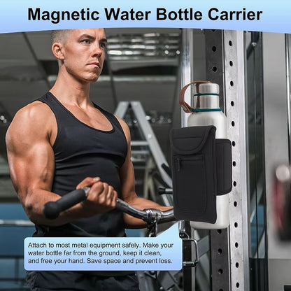 Universal Water Bottle Sleeve Portable Elastic Waterproof Elastic Bottle Holder Bag Gym Accessories Magnetic Gym Bag