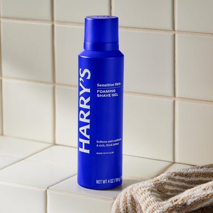 Original Shaving Kit for Men - Razor Handle, 3 Razor Blade Refills, Foaming Shave Gel, and Travel Blade Cover - German Engineered - Charcoal